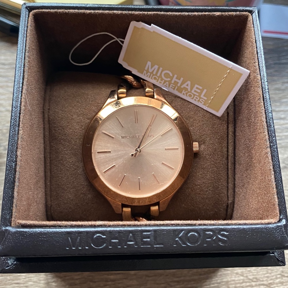 Michael Kors Rose Gold Slim Runway Watch